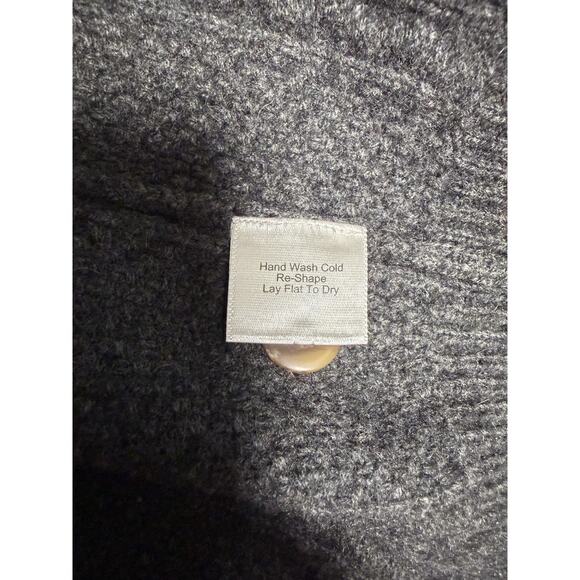 Jos A Bank Reserve Sweater Mens XL Gray Wool Button Front Elbow Patch Cardigan - Picture 8 of 16